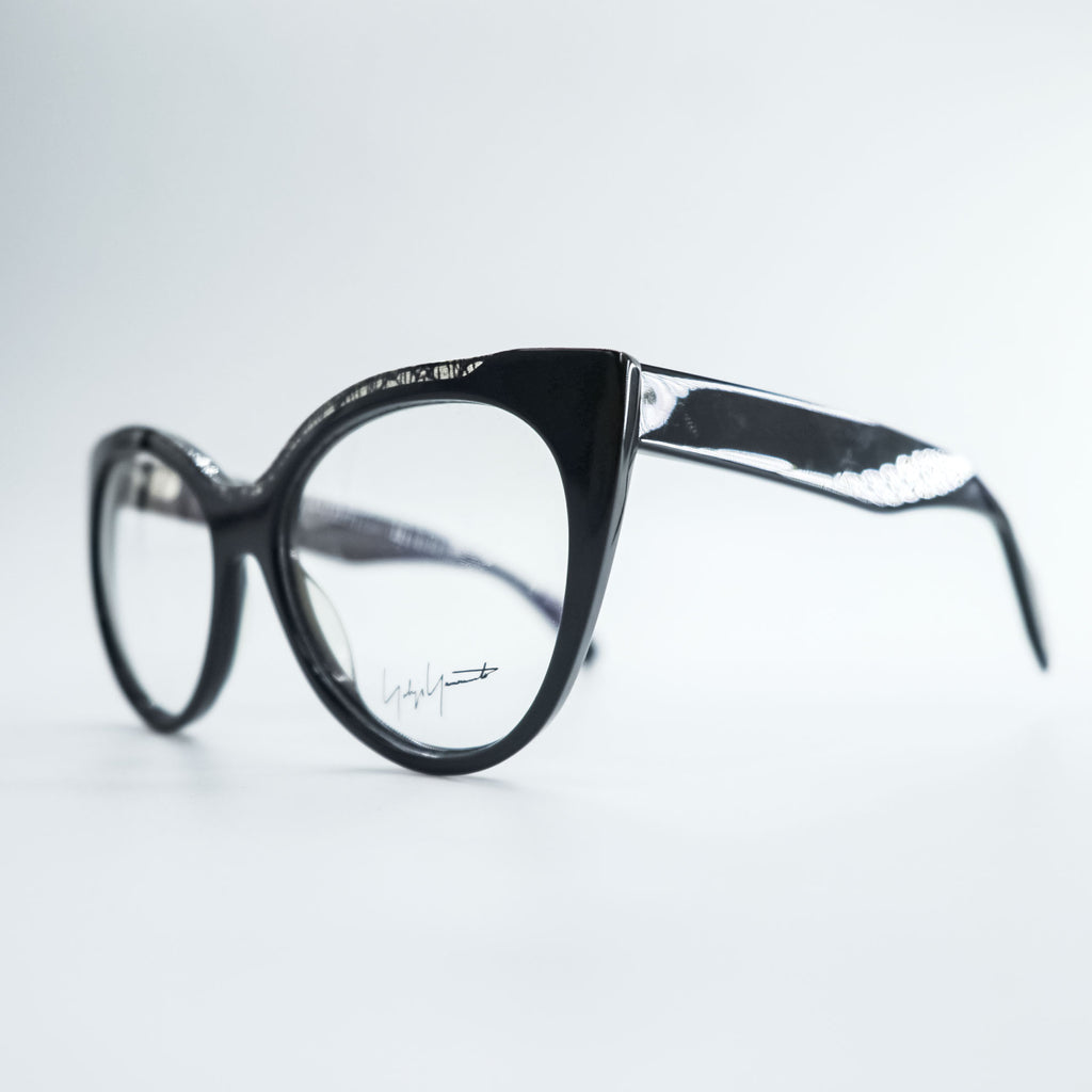 Yohji Yamamoto YY1034 019 Black Cat Eye Eyeglasses Frame 54-17-145