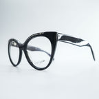 Yohji Yamamoto YY1034 019 Black Cat Eye Eyeglasses Frame 54-17-145