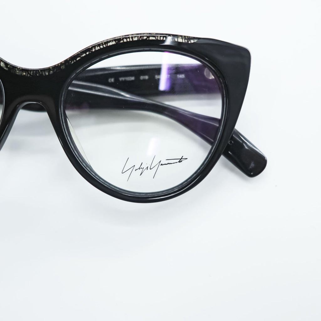Yohji Yamamoto YY1034 019 Black Cat Eye Eyeglasses Frame 54-17-145
