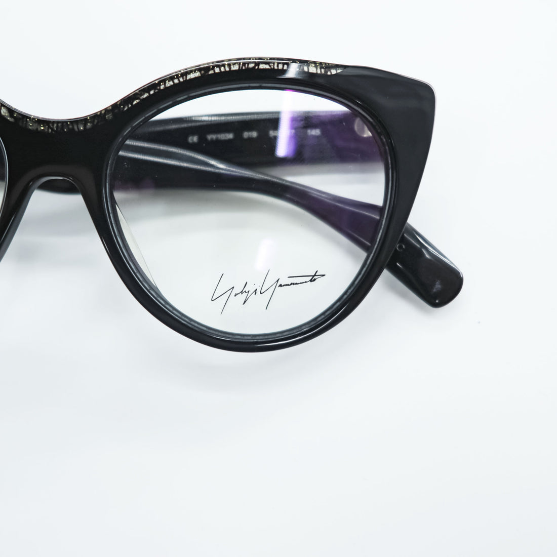 Yohji Yamamoto YY1034 019 Black Cat Eye Eyeglasses Frame 54-17-145
