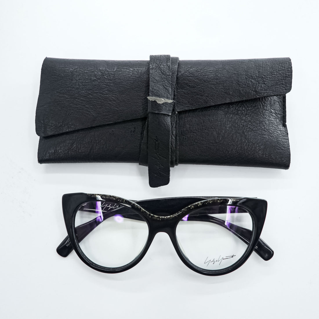 Yohji Yamamoto YY1034 019 Black Cat Eye Eyeglasses Frame 54-17-145