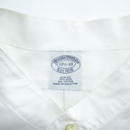 Brooks Brothers バンドカラー 長袖 シャツ XL ホワイト SLIM FIT ノンアイロン 胸ポケット