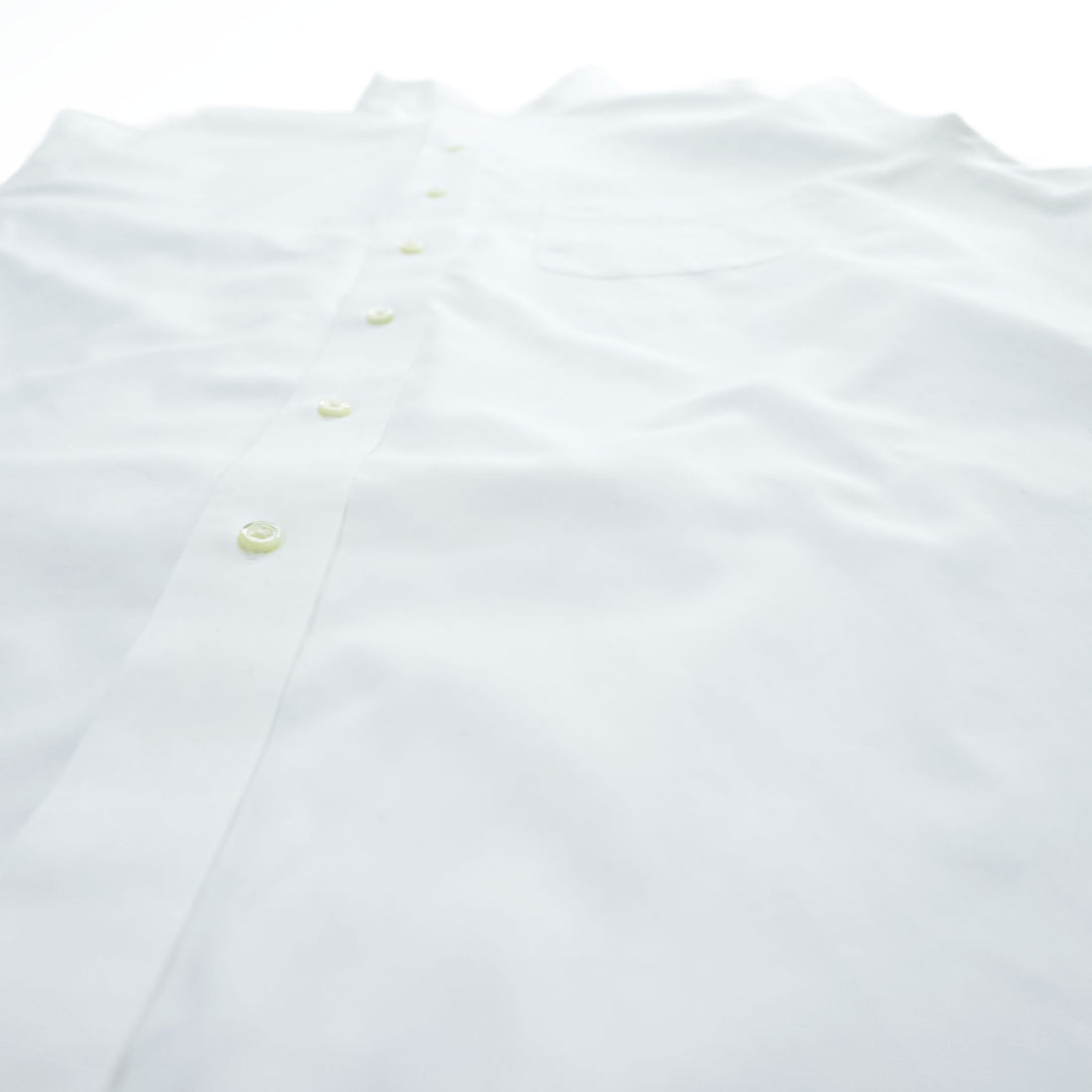 Brooks Brothers バンドカラー 長袖 シャツ XL ホワイト SLIM FIT ノンアイロン 胸ポケット