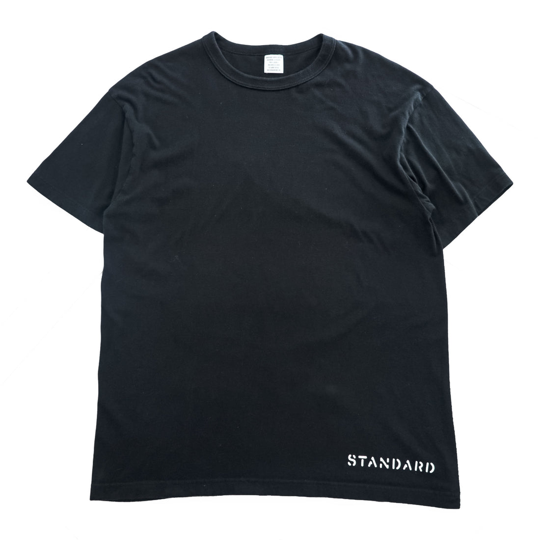 BUZZ RICKSON'S Japan Made T-Shirt XXL Black TYPE1, CLASS1 Military Stencil Crewneck