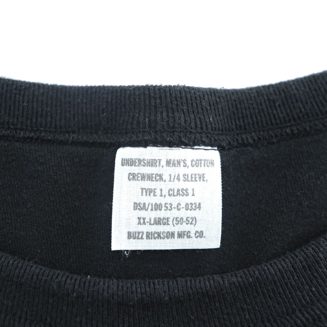 BUZZ RICKSON'S 日本製 クルーネック Tシャツ XXL ブラック TYPE1 CLASS1 ミリタリー ステンシル