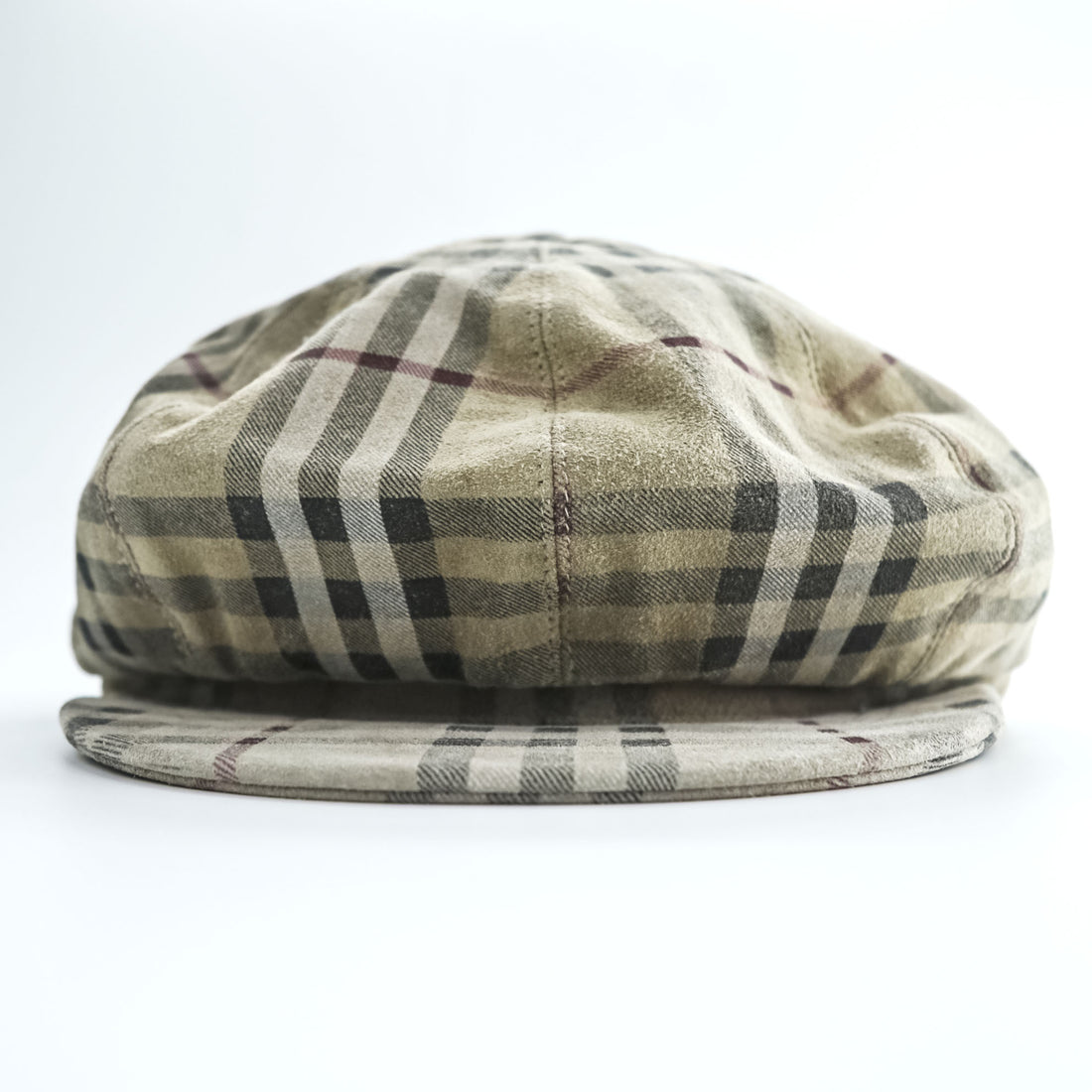 Burberry London Nova Check Newsboy Cap Baker Boy Flat Cap Beige Plaid Hat