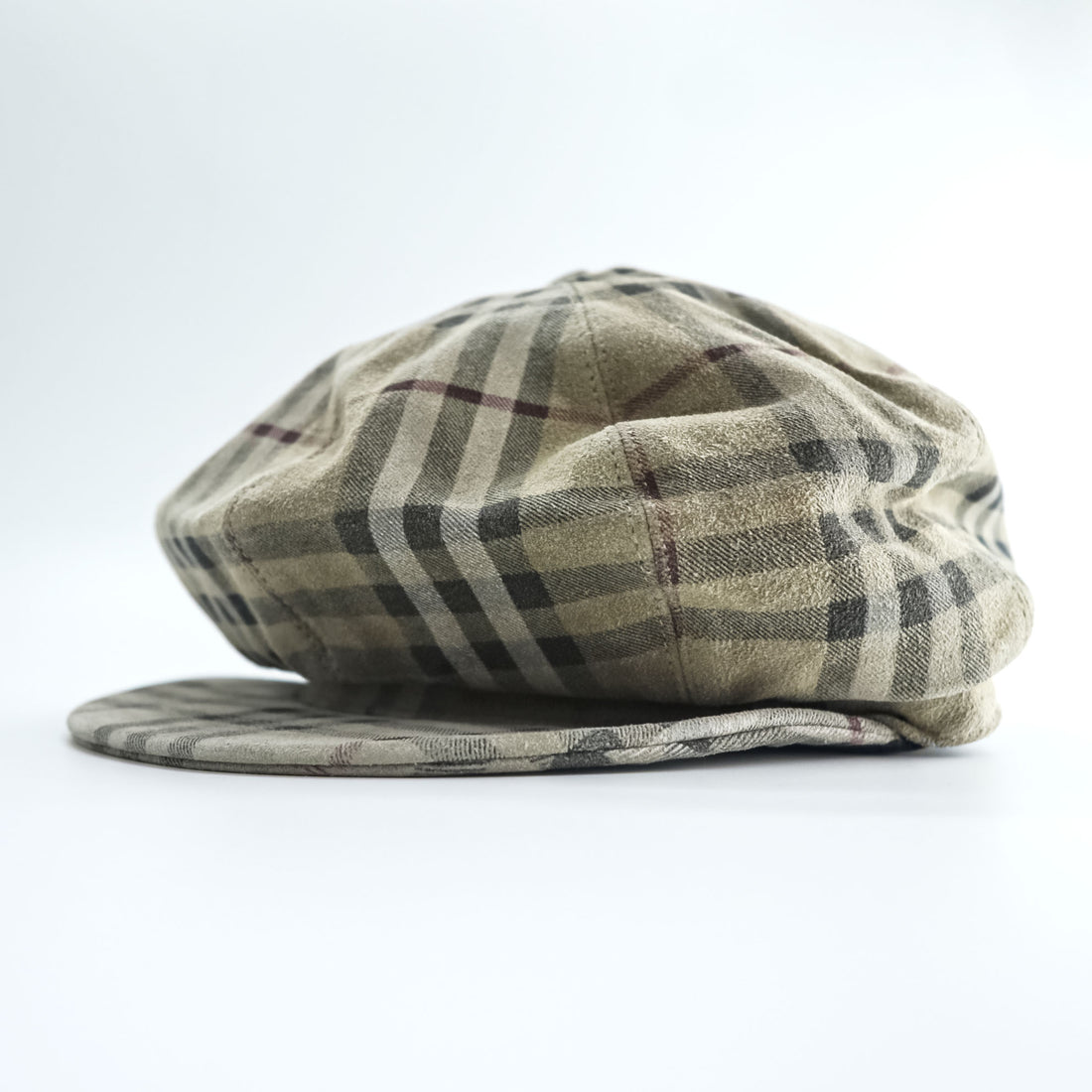 Burberry London Nova Check Newsboy Cap Baker Boy Flat Cap Beige Plaid Hat