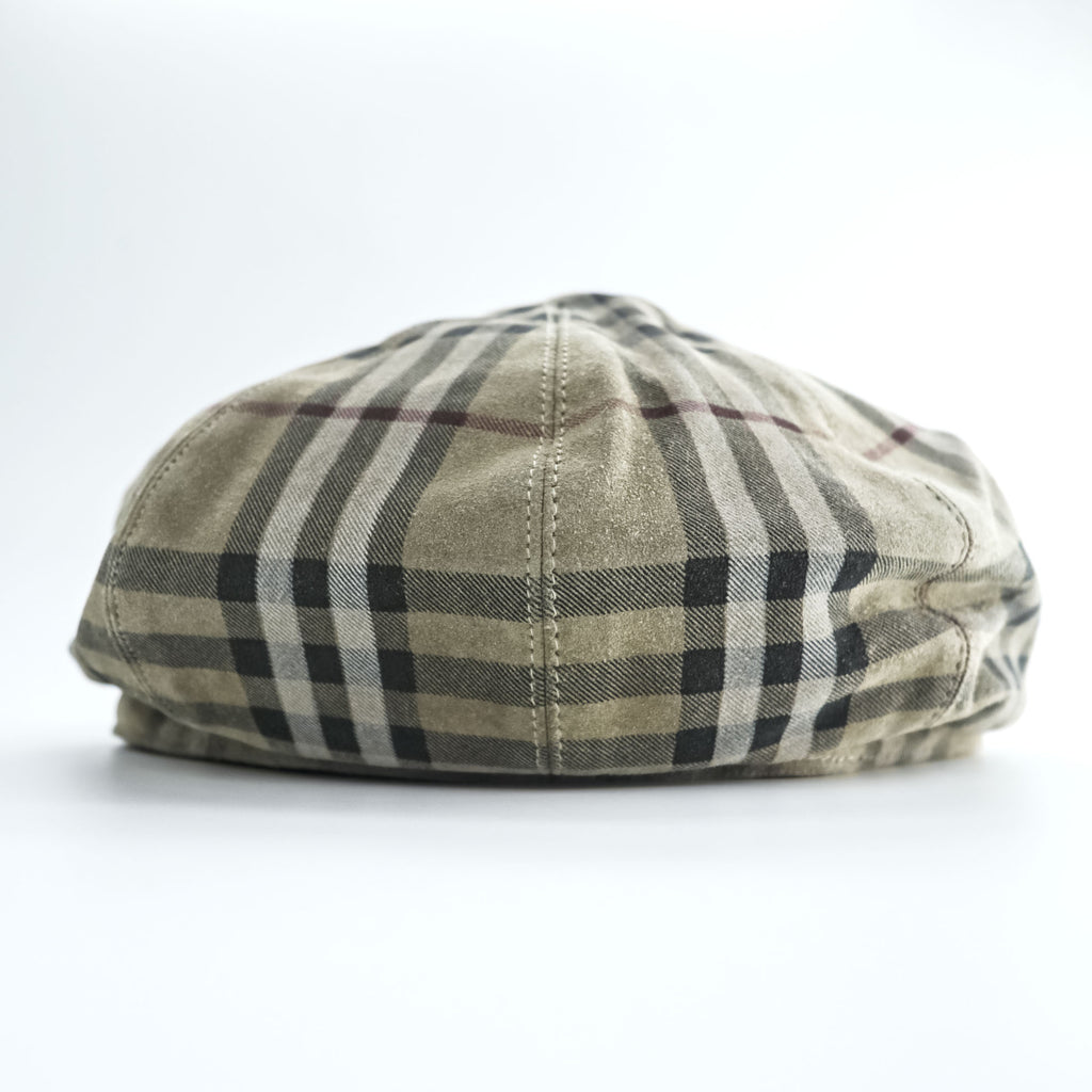 Burberry London Nova Check Newsboy Cap Baker Boy Flat Cap Beige Plaid Hat