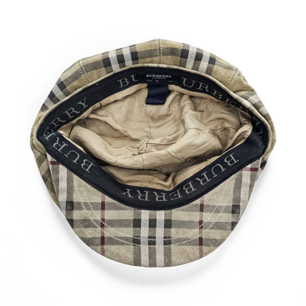 Burberry London Nova Check Newsboy Cap Baker Boy Flat Cap Beige Plaid Hat