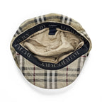 Burberry London Nova Check Newsboy Cap Baker Boy Flat Cap Beige Plaid Hat