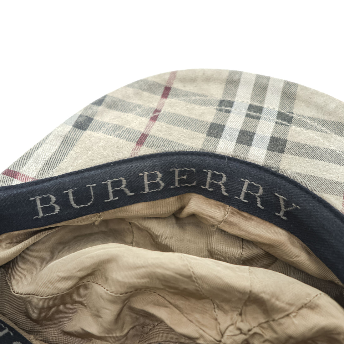 Burberry London Nova Check Newsboy Cap Baker Boy Flat Cap Beige Plaid Hat