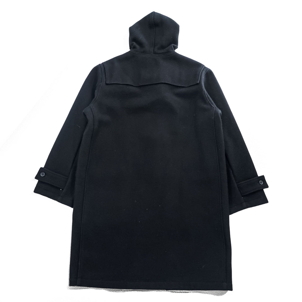 Schott NYC Hooded Duffle Coat Black Made in USA Wool Nylon Toggle Long Coat Size L