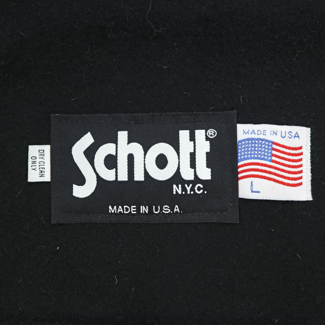 Schott NYC Hooded Duffle Coat Black Made in USA Wool Nylon Toggle Long Coat Size L