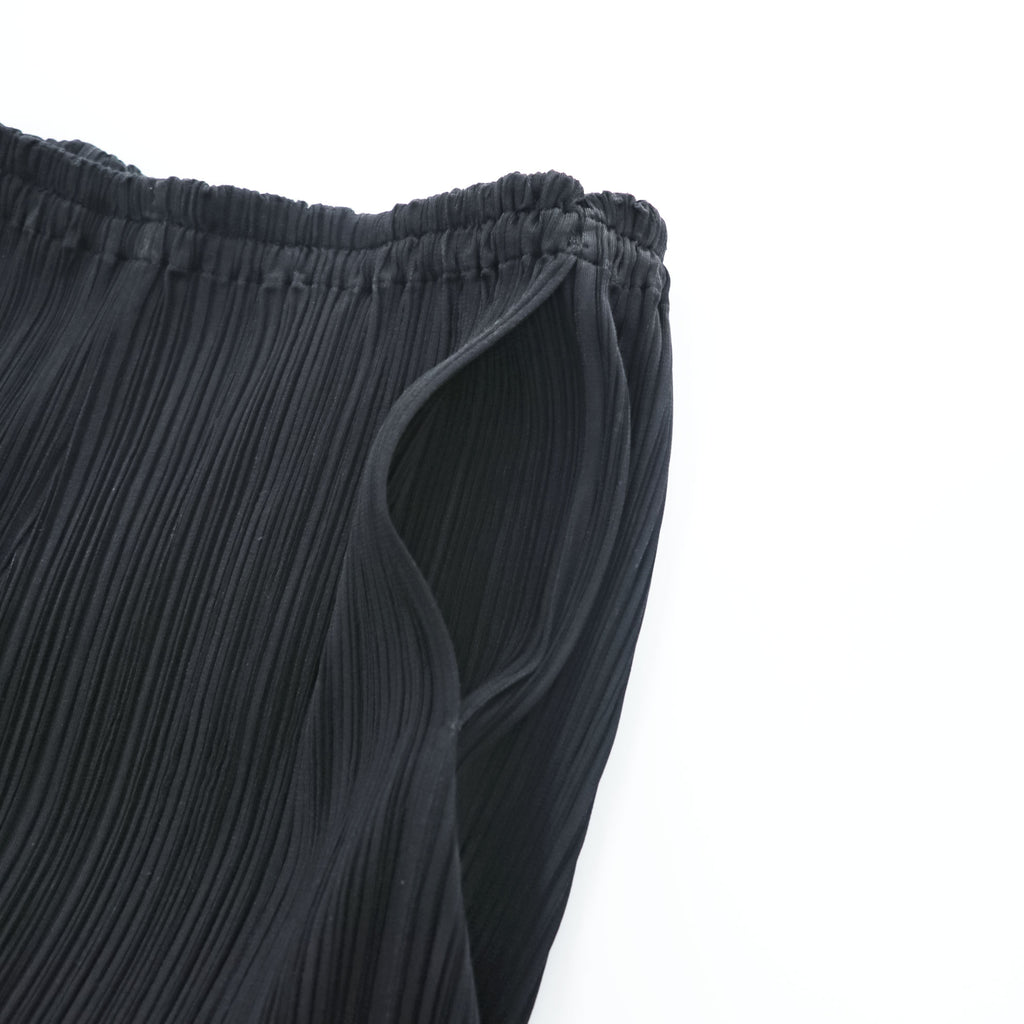 PLEATS PLEASE ISSEY MIYAKE 日本製 プリーツパンツ ストレート イージーパンツ FREE ブラック