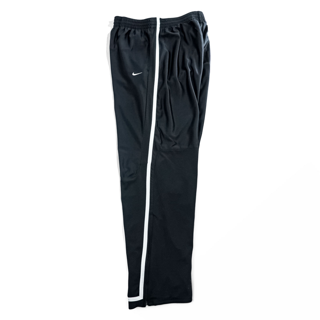 NIKE 2000s Vintage Track Pants, Jersey, Size L, Black, Wide Fit, Single Logo