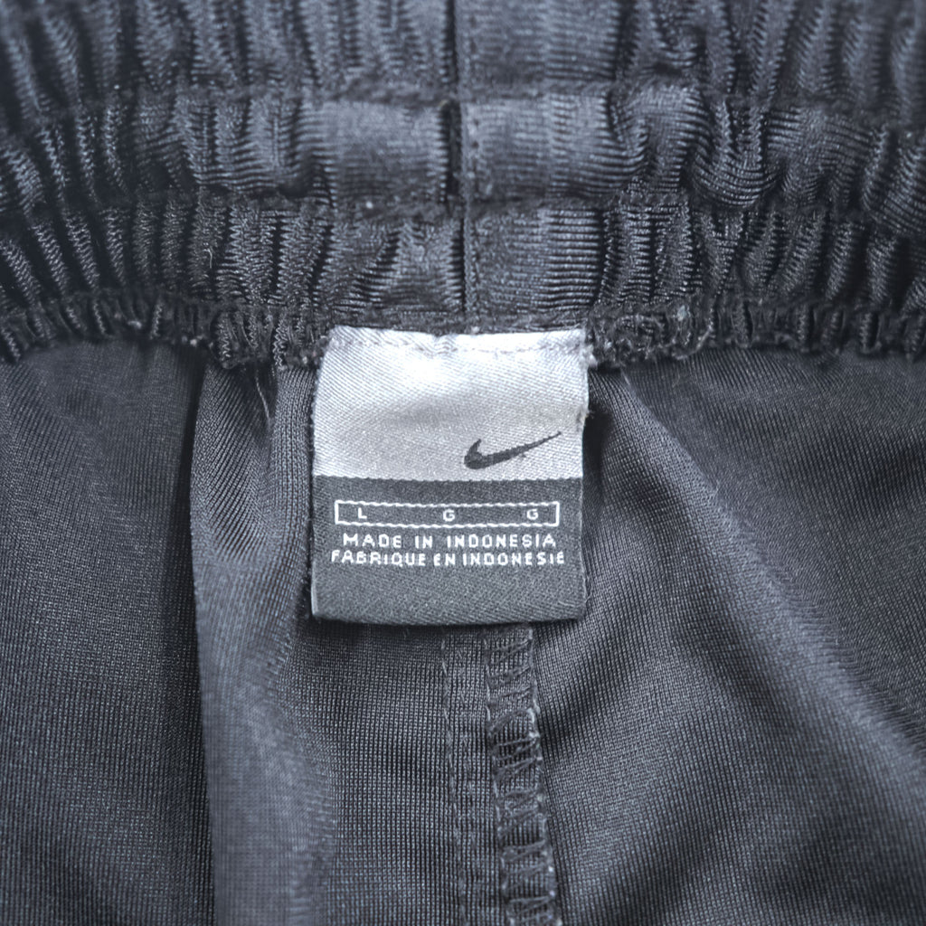 NIKE 2000s Vintage Track Pants, Jersey, Size L, Black, Wide Fit, Single Logo