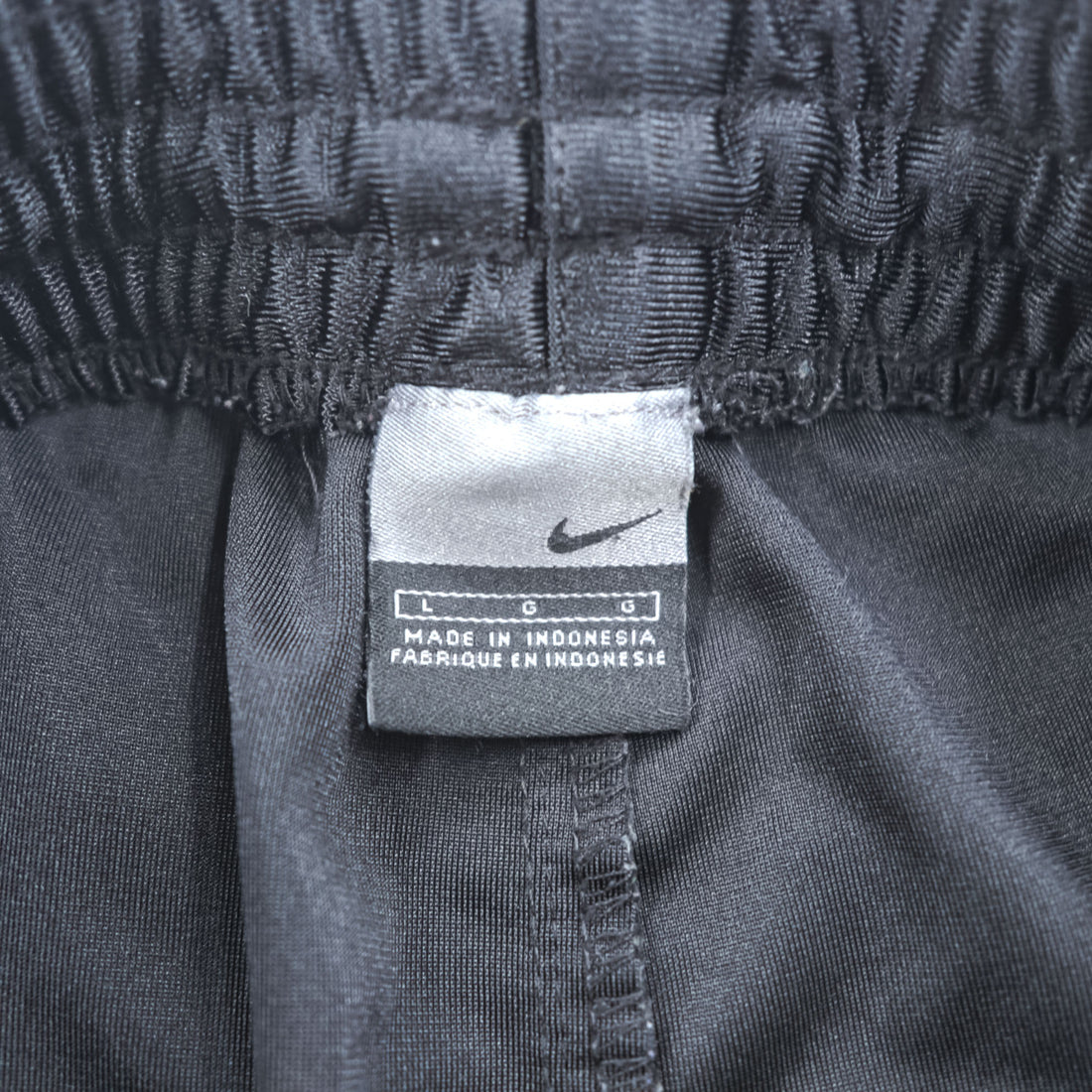 NIKE 2000s Vintage Track Pants, Jersey, Size L, Black, Wide Fit, Single Logo