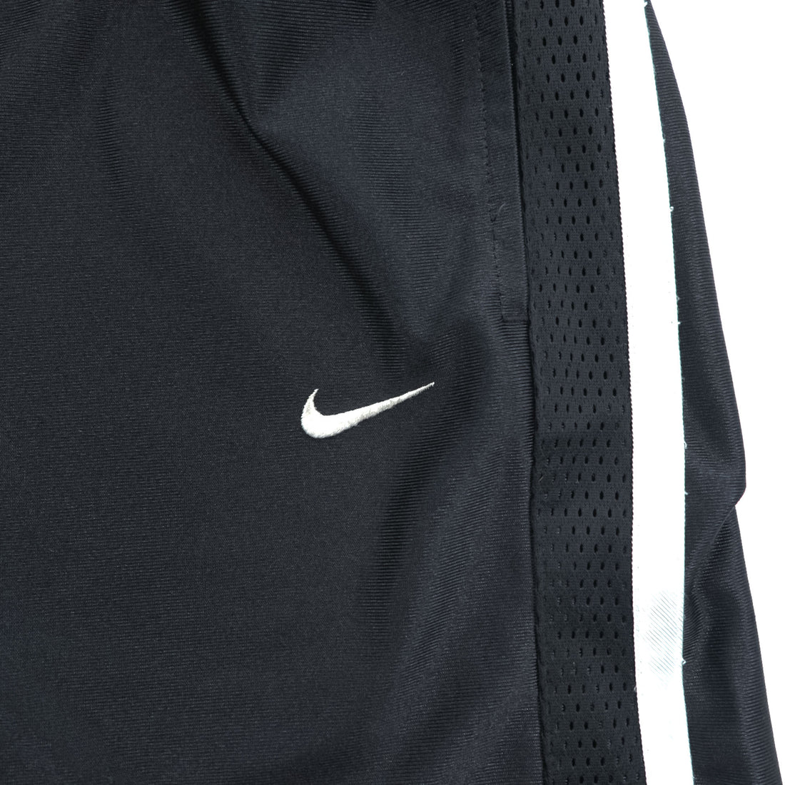 NIKE 2000s Vintage Track Pants, Jersey, Size L, Black, Wide Fit, Single Logo