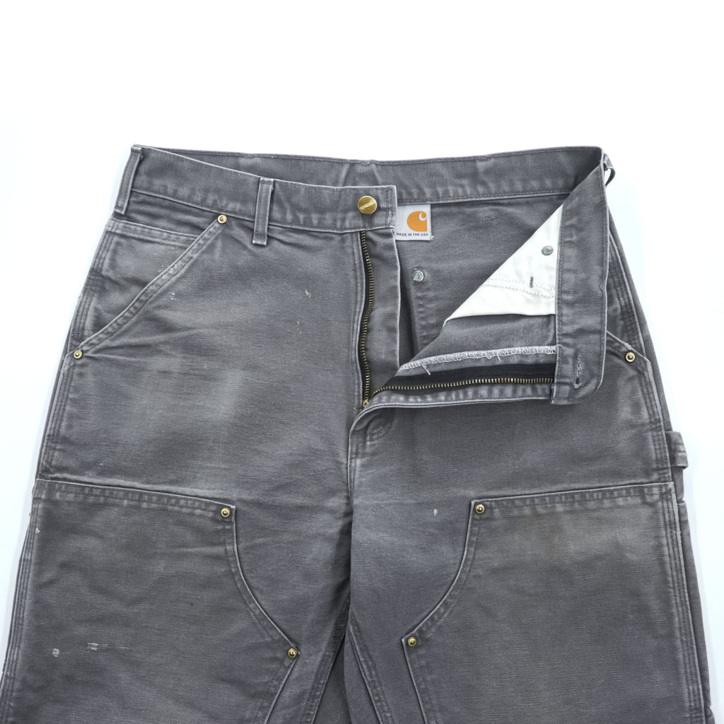 Carhartt B01 GVL Double Knee Double Front Work Pants Gravel Gray Made in USA 32x34 Original Fit