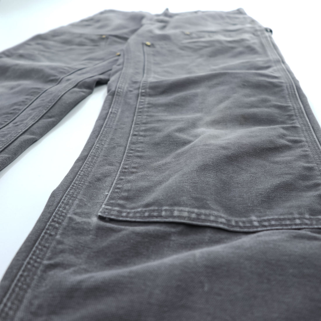 Carhartt B01 GVL Double Knee Double Front Work Pants Gravel Gray Made in USA 32x34 Original Fit