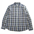 Massimo Dutti リネン 長袖 チェックシャツ XXL マドラスチェック 麻100% ネイビー