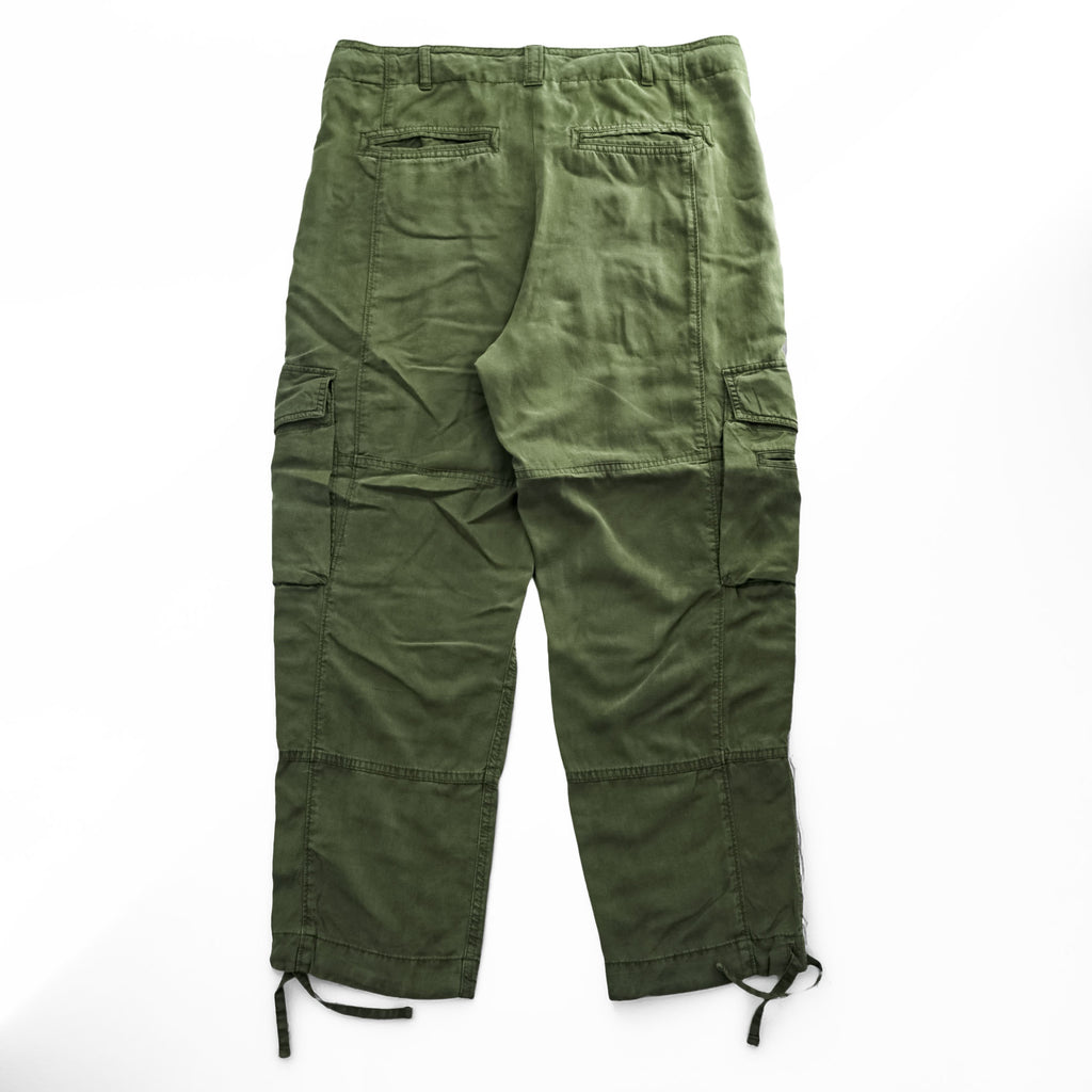 Polo by Ralph Lauren Olive Cargo Pants Drawstring Hem Lyocell Linen Military Trousers