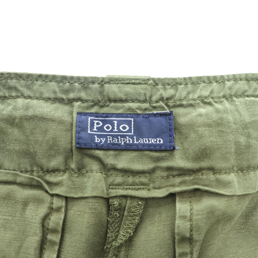 Polo by Ralph Lauren Olive Cargo Pants Drawstring Hem Lyocell Linen Military Trousers