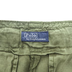 Polo by Ralph Lauren Olive Cargo Pants Drawstring Hem Lyocell Linen Military Trousers