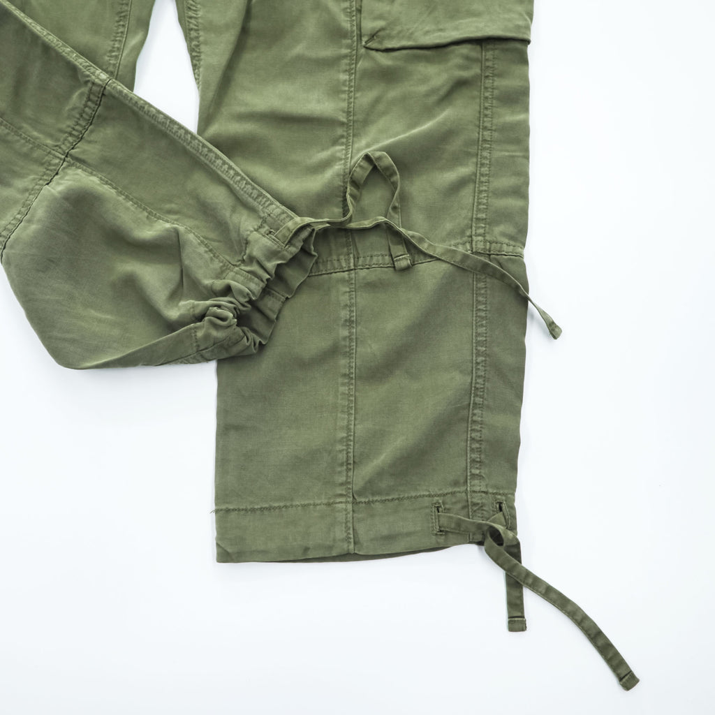 Polo by Ralph Lauren Olive Cargo Pants Drawstring Hem Lyocell Linen Military Trousers