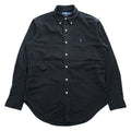 Ralph Lauren 90年代 ヴィンテージ 長袖 ボタンダウンシャツ M ブラック スモールポニー ロゴ 刺繍