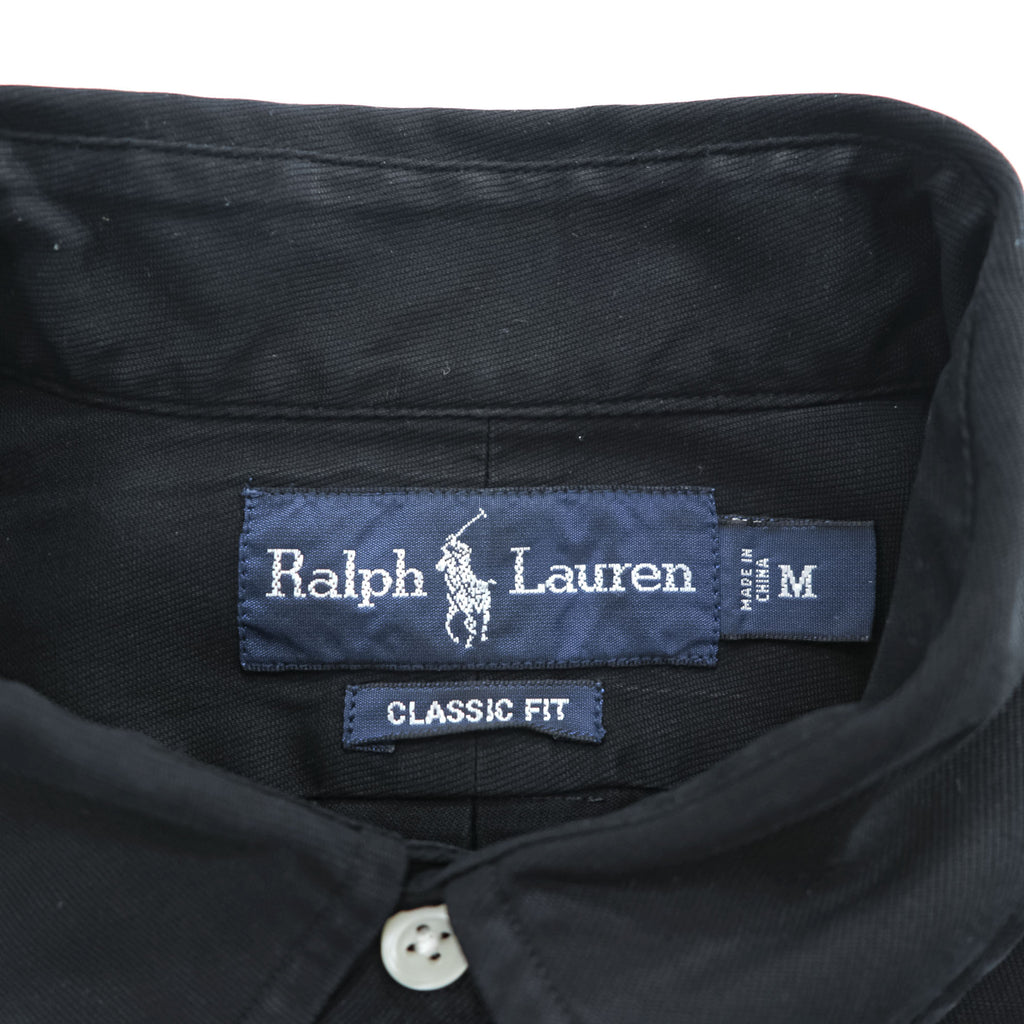 Ralph Lauren 90年代 ヴィンテージ 長袖 ボタンダウンシャツ M ブラック スモールポニー ロゴ 刺繍