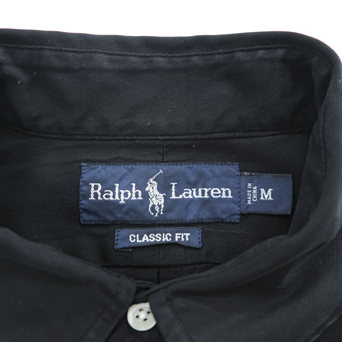 Ralph Lauren 90年代 ヴィンテージ 長袖 ボタンダウンシャツ M ブラック スモールポニー ロゴ 刺繍