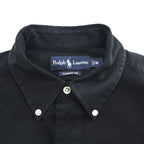 Ralph Lauren 90年代 ヴィンテージ 長袖 ボタンダウンシャツ M ブラック スモールポニー ロゴ 刺繍