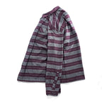 Patagonia オーガニックコットン 長袖 ワークシャツ ボーダーシャツ L グレー 胸ポケット 53947
