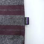 Patagonia オーガニックコットン 長袖 ワークシャツ ボーダーシャツ L グレー 胸ポケット 53947