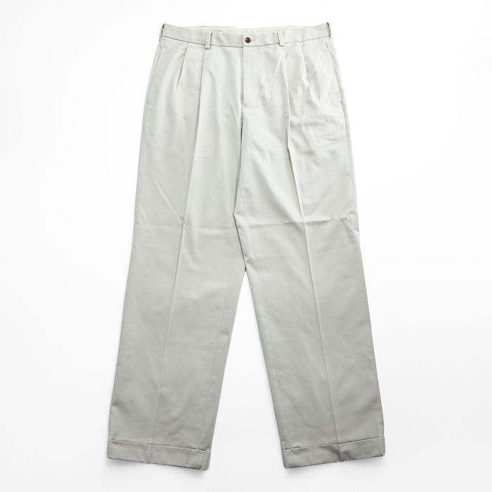 Brooks Brothers ワイド 2タック チノパンツ スラックス L ベージュ プリーツ ダブルカフス ADVANTAGE CHINO ELLIOT 346