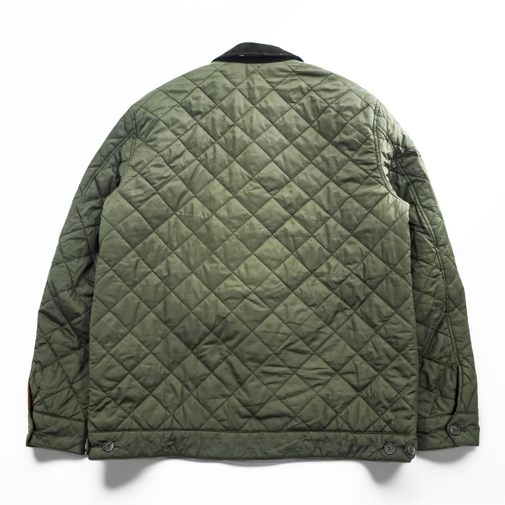 Barbour Maesbury Quilt Jacket Olive Green Corduroy Collar MQU1110 Men’s L