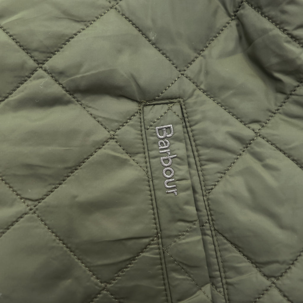Barbour Maesbury Quilt Jacket Olive Green Corduroy Collar MQU1110 Men’s L
