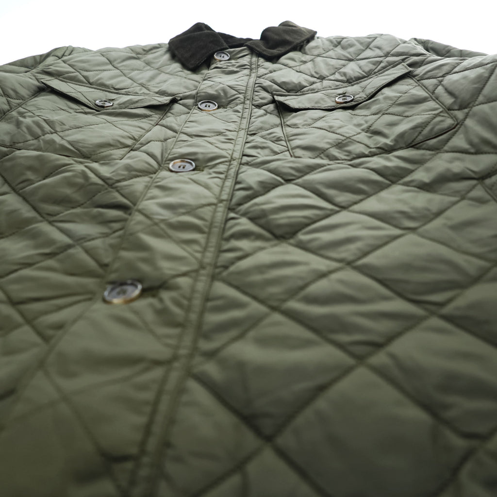 Barbour Maesbury Quilt Jacket Olive Green Corduroy Collar MQU1110 Men’s L