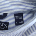CHAPS オックスフォード 長袖 ボタンダウンシャツ XL ブルー ストライプ 胸ポケット 未使用品