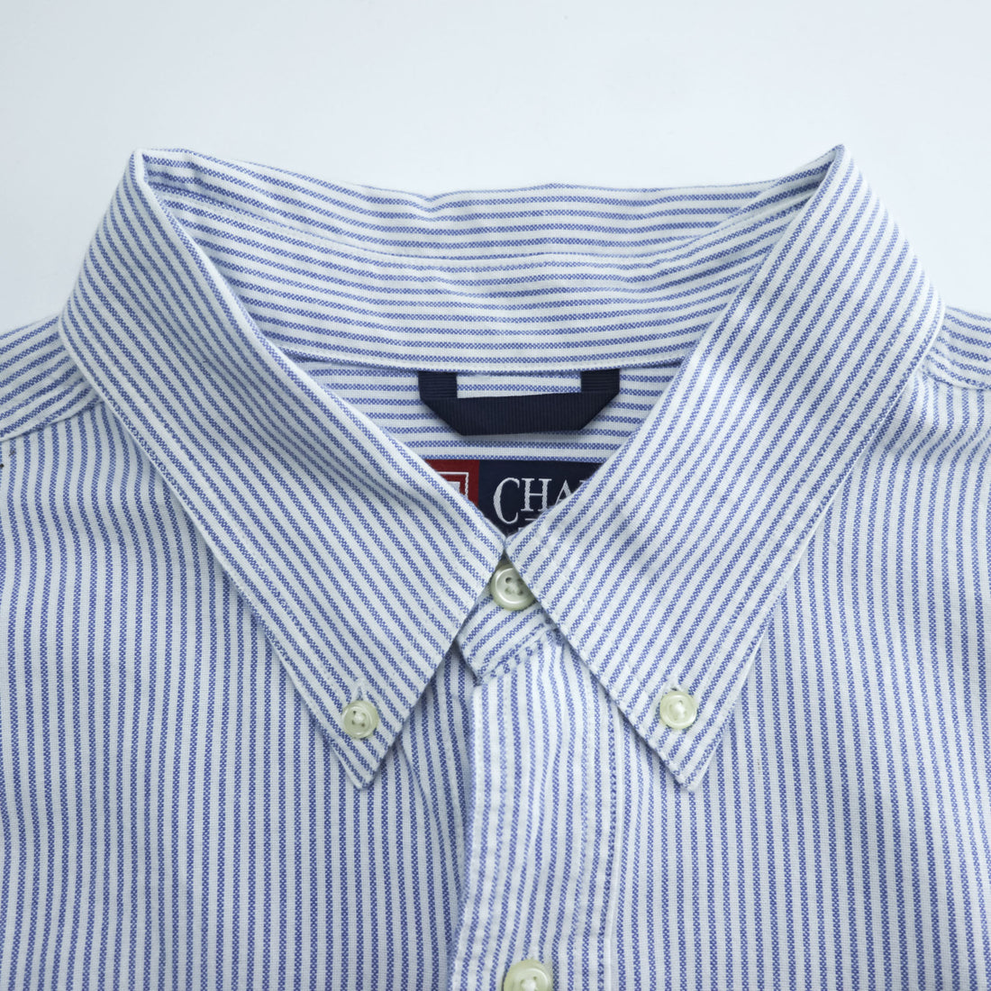 CHAPS オックスフォード 長袖 ボタンダウンシャツ XL ブルー ストライプ 胸ポケット 未使用品