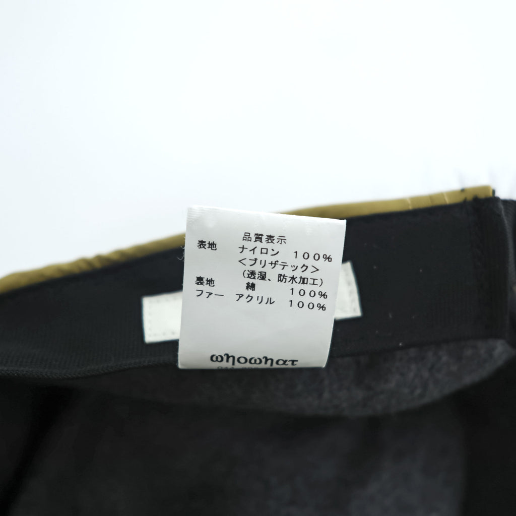 whowhat 日本製 モヒカンキャップ mohican cap カーキ FREE アジャスター ファー