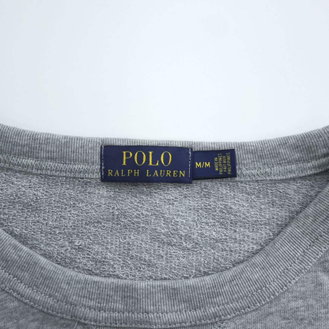 Polo Ralph Lauren 前V スウェット トレーナー M グレー スモールポニー ロゴ 刺繍 パイル裏地