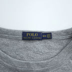 Polo Ralph Lauren 前V スウェット トレーナー M グレー スモールポニー ロゴ 刺繍 パイル裏地