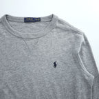 Polo Ralph Lauren 前V スウェット トレーナー M グレー スモールポニー ロゴ 刺繍 パイル裏地