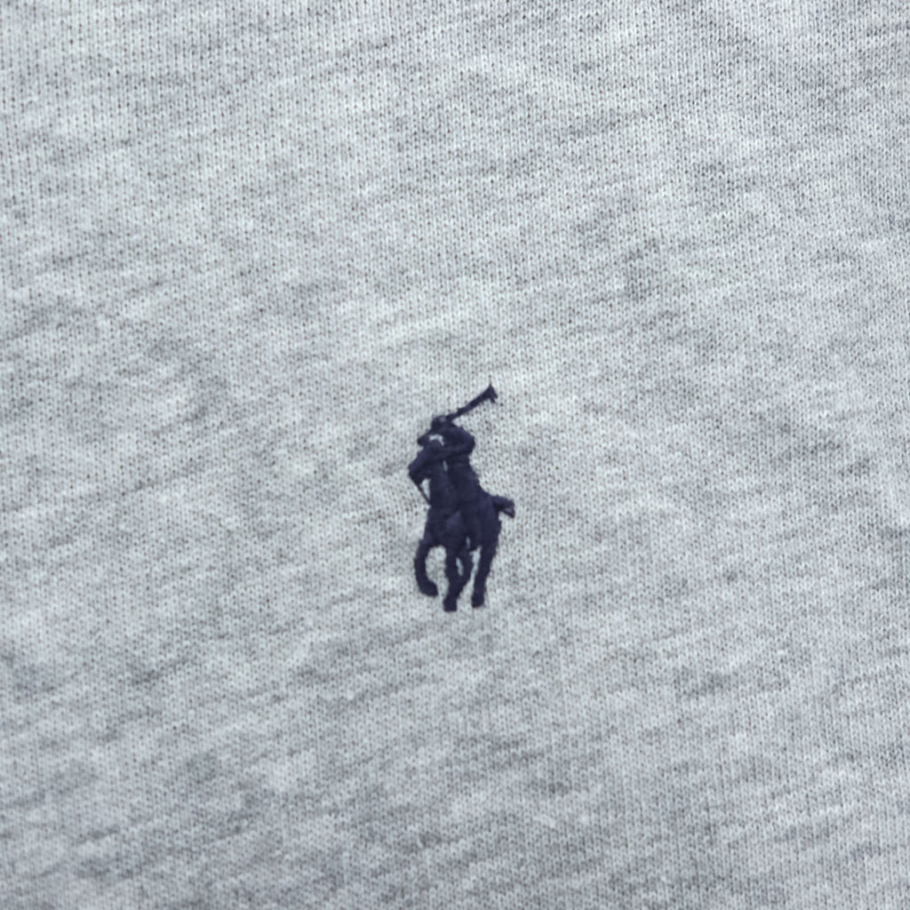 Polo Ralph Lauren 前V スウェット トレーナー M グレー スモールポニー ロゴ 刺繍 パイル裏地