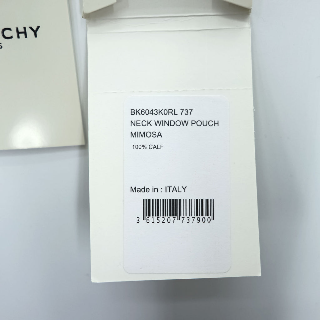 GIVENCHY イタリア製 NECK WINDOW POUCH ポーチ ネックストラップ 財布 イエロー MIMOSA BK6043K0RL 737