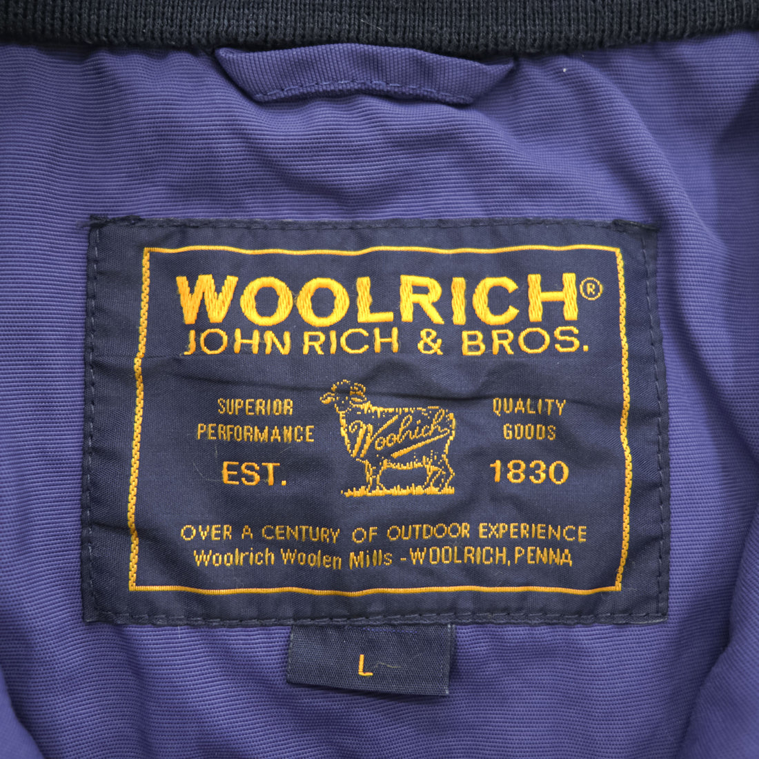 Woolrich ジップアップ ブルゾン スタンドカラー ボンバージャケット L ネイビー WP LAVORI IN CORSO社 イタリア企画