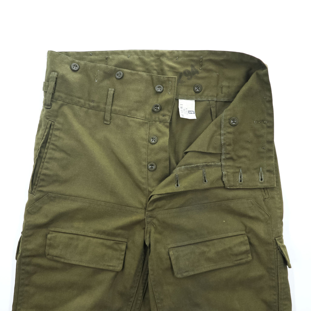 90s Vintage Zekon Michalovce Military Cargo Pants Olive M85 Style Field Trousers Stirrup Hem High Waist Size L