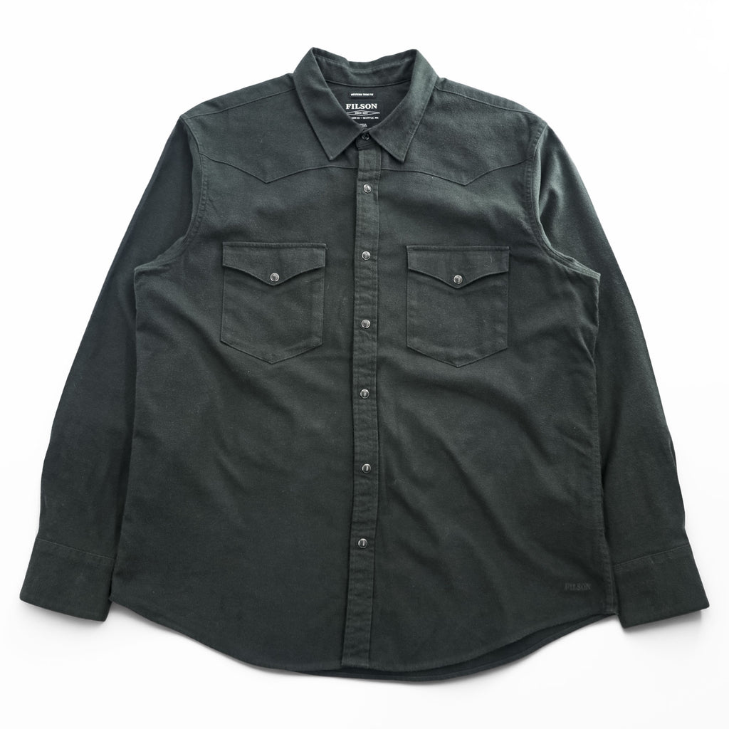 FILSON 長袖 ウエスタンシャツ XL カーキ WESTERN TRIM FIT スナップボタン 胸ポケット